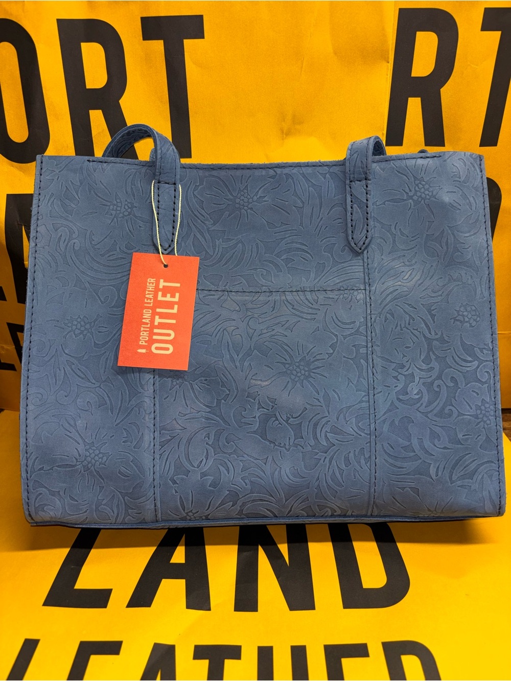 Portland Leather Large Lola Zipper Crossbody Tote - Limited Edition- Cornflower